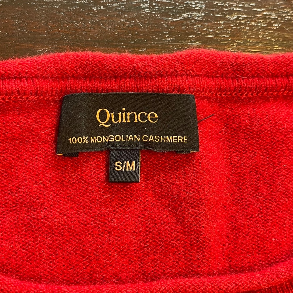 Quince Mongolian Cashmere Batwing Sweater Varsity Red S/M LB128012-STIEC01 - Picture 3 of 8